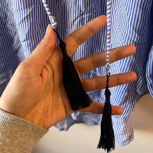 Faithfull the Brand Alice blue and white striped blouse - Picture 3 of 9